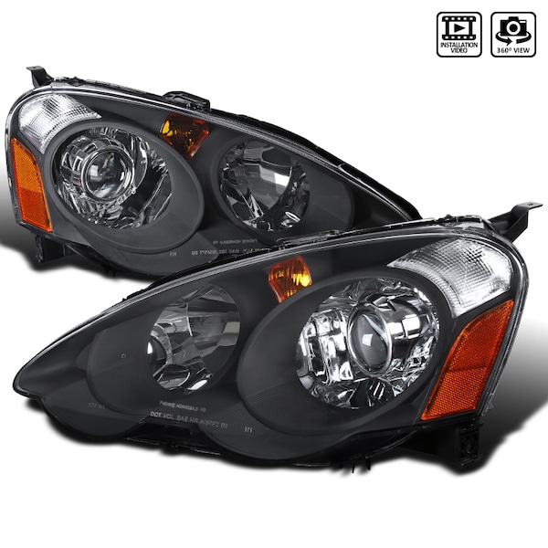 Spec-D Tuning 02-04 Acura Rsx Retrofit Projector Headlights - Black 2LHP-RSX02JM-RS - main
